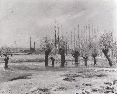Banks of the Oise at Pontoise, Effect of Snow by Camille Jacob Pissarro
